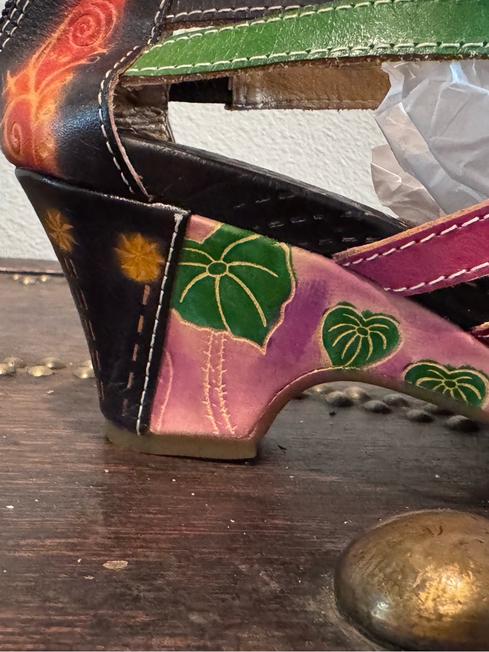 Multicolor Strappy Heeled Sandals Pink, Green, Black! Elite Corkus St. Martin. - Picture 5 of 11